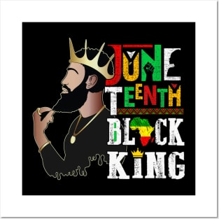 Juneteenth Black King Melanin Father Dad Men Son Dad Da Boys Posters and Art